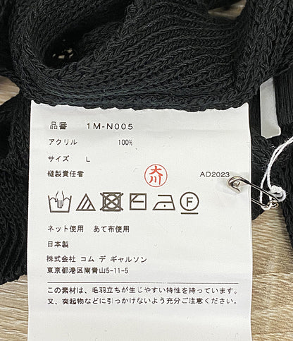 美品 BLACK COMME des GARCONS 格子柄メッシュニット 24ss 1M-N005 メンズ SIZE L ブラックコムデギャルソン