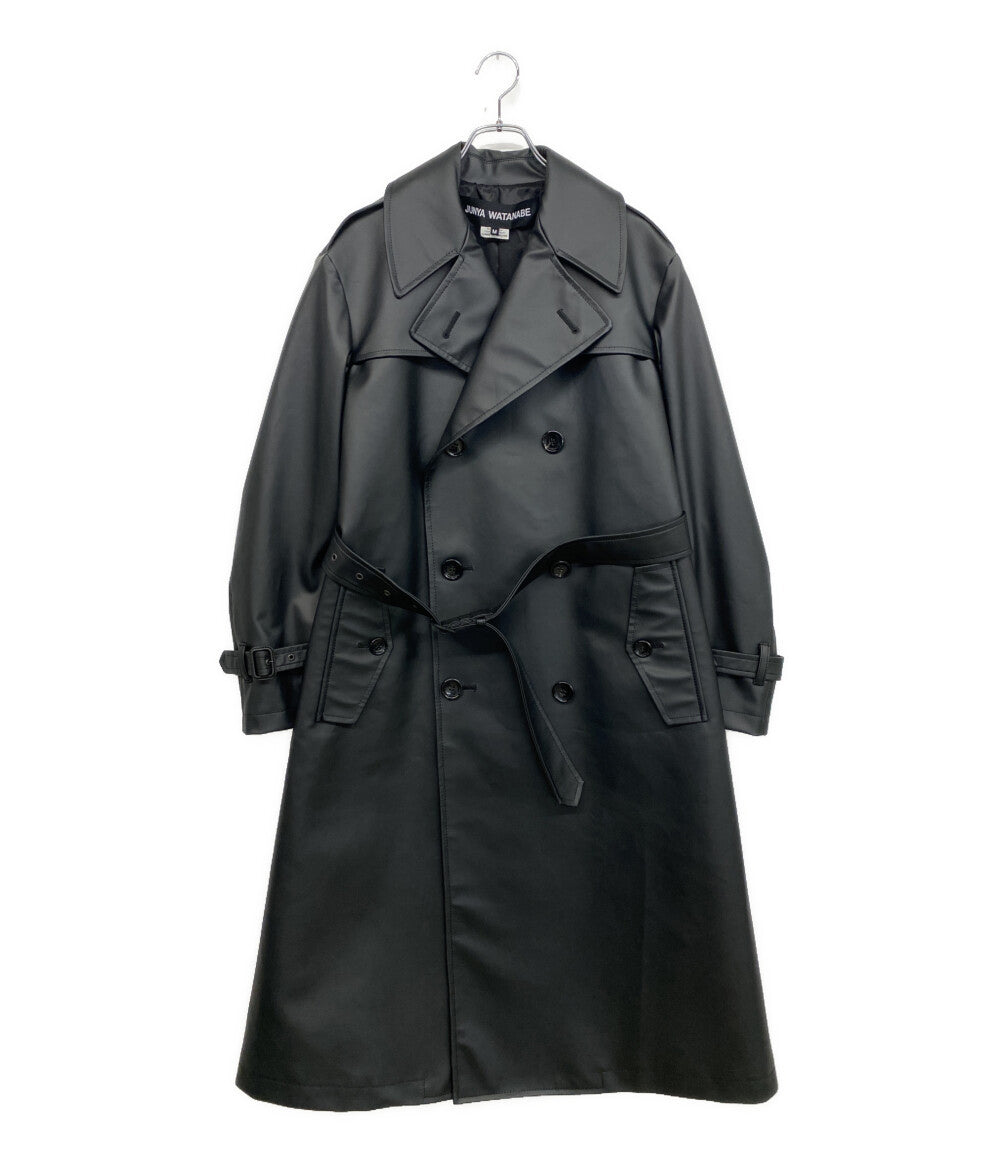 美品 JUNYA WATANABE フェイクレザートレンチコート 25AW JP-C003 レディース SIZE M ジュンヤワタナベマン