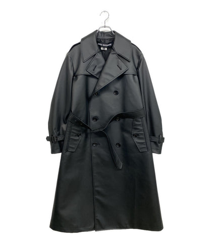 美品 JUNYA WATANABE フェイクレザートレンチコート 25AW JP-C003 レディース SIZE M ジュンヤワタナベマン