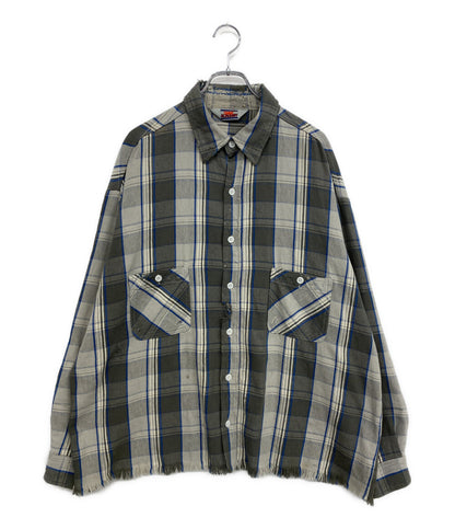 SAINT MICHAEL 長袖シャツ SHERMER Frannel Shirt SM-A22-0000-61 メンズ SIZE L セントマイケル