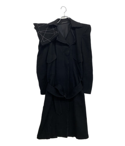YOHJI YAMAMOTO FEMME コート FLANNEL P SHOULDER BELTED COAT 25AW FL-C03-117 レディース SIZE 1 ヨウジヤマモトファム