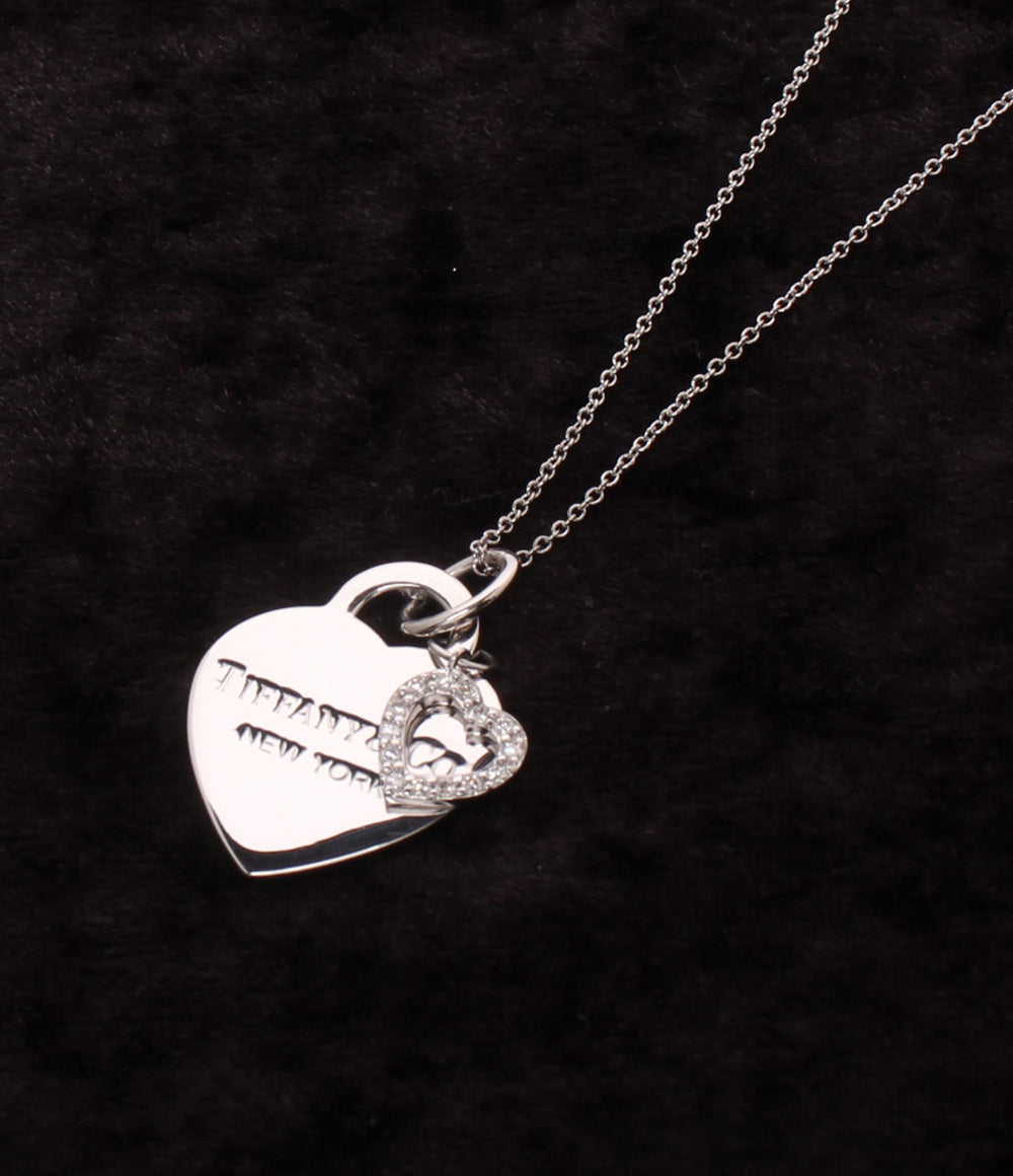 美品 Tiffany & Co. ネックレス K18  ダイヤ リターントゥティファニー ハートタグ 銀座 GINZA レディース ティファニー