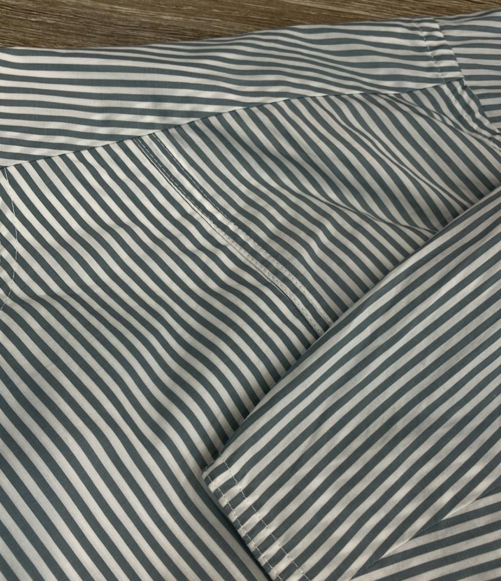 Drawer 長袖シャツ ブラウス ノーカラー コットン ストライプ 6511-299-0469 レディース SIZE 38 (S) ドゥロワー
