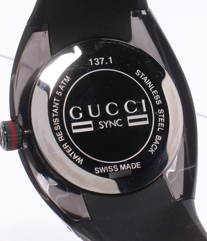 GUCCI 腕時計 シンク クオーツ ブラック 137.1 メンズ グッチ