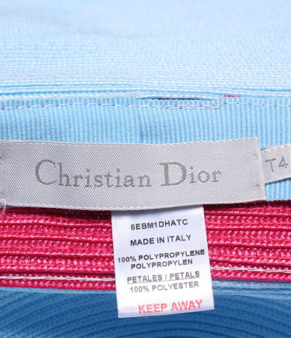 クリスチャンディオール 麦わら帽子 花びら付き ストローハット キッズ SIZE T4 Christian Dior