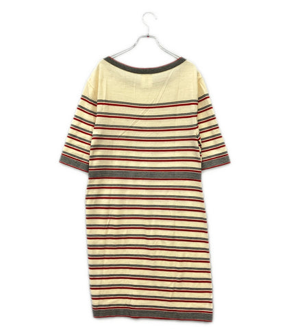 CHANEL 半袖 ボーダー ニットワンピース ココマーク P45686K05711 レディース SIZE 38 (M) シャネル