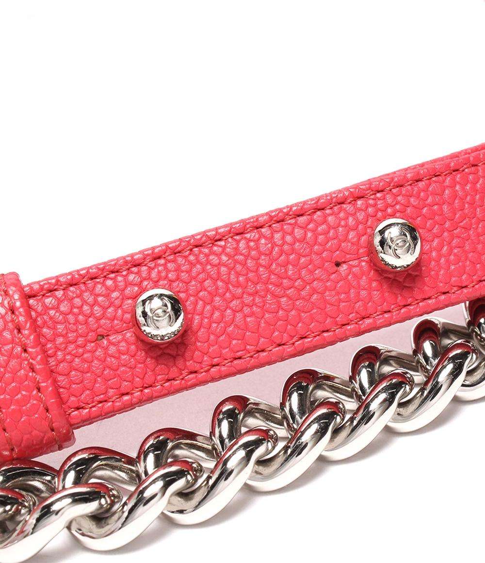 美品 CHANEL チェーンショルダーバッグ シルバー金具 キャビアスキン ボーイシャネル25 レディース シャネル