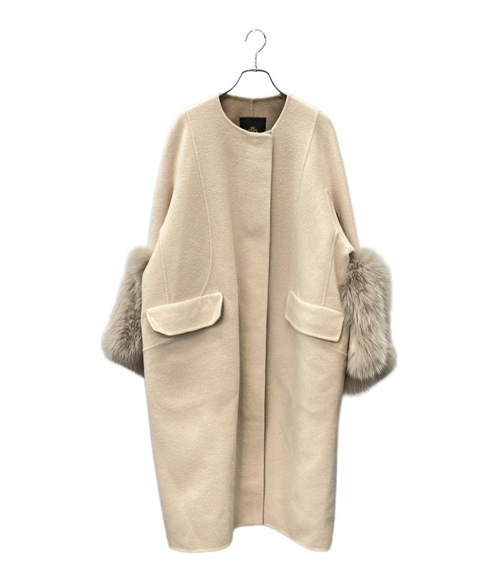 Drawer ウールケヌキファーカフスノーカラーコート レディース SIZE 38 (S) ドゥロワー