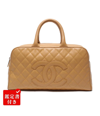 CHANEL ハンドバッグ ゴールド金具 マトラッセ ボーリングバッグ キャビアスキン ココマーク 8番台 レディース シャネル