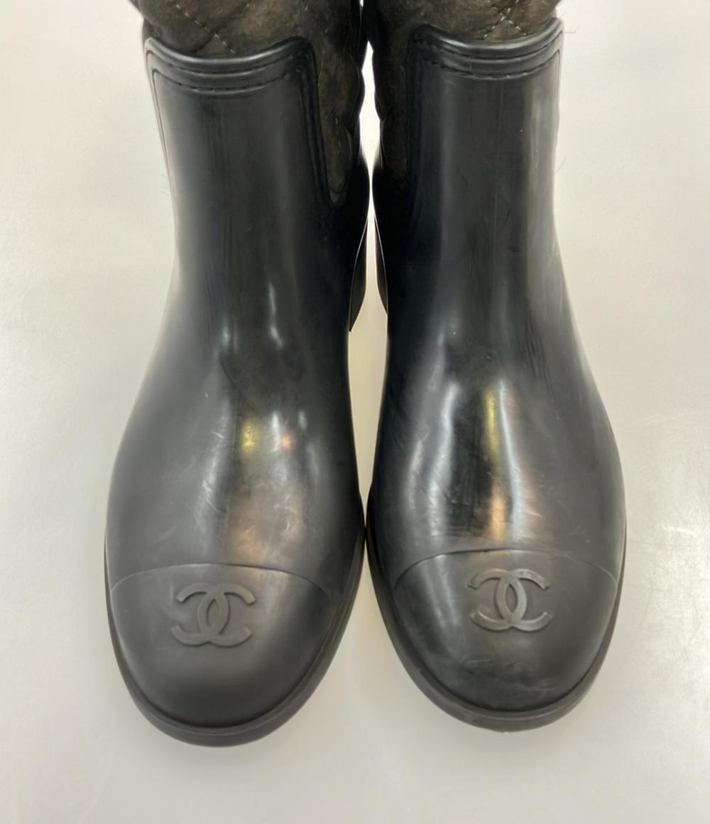 CHANEL ロングレインブーツ キルティング ココマーク レディース SIZE 37 シャネル