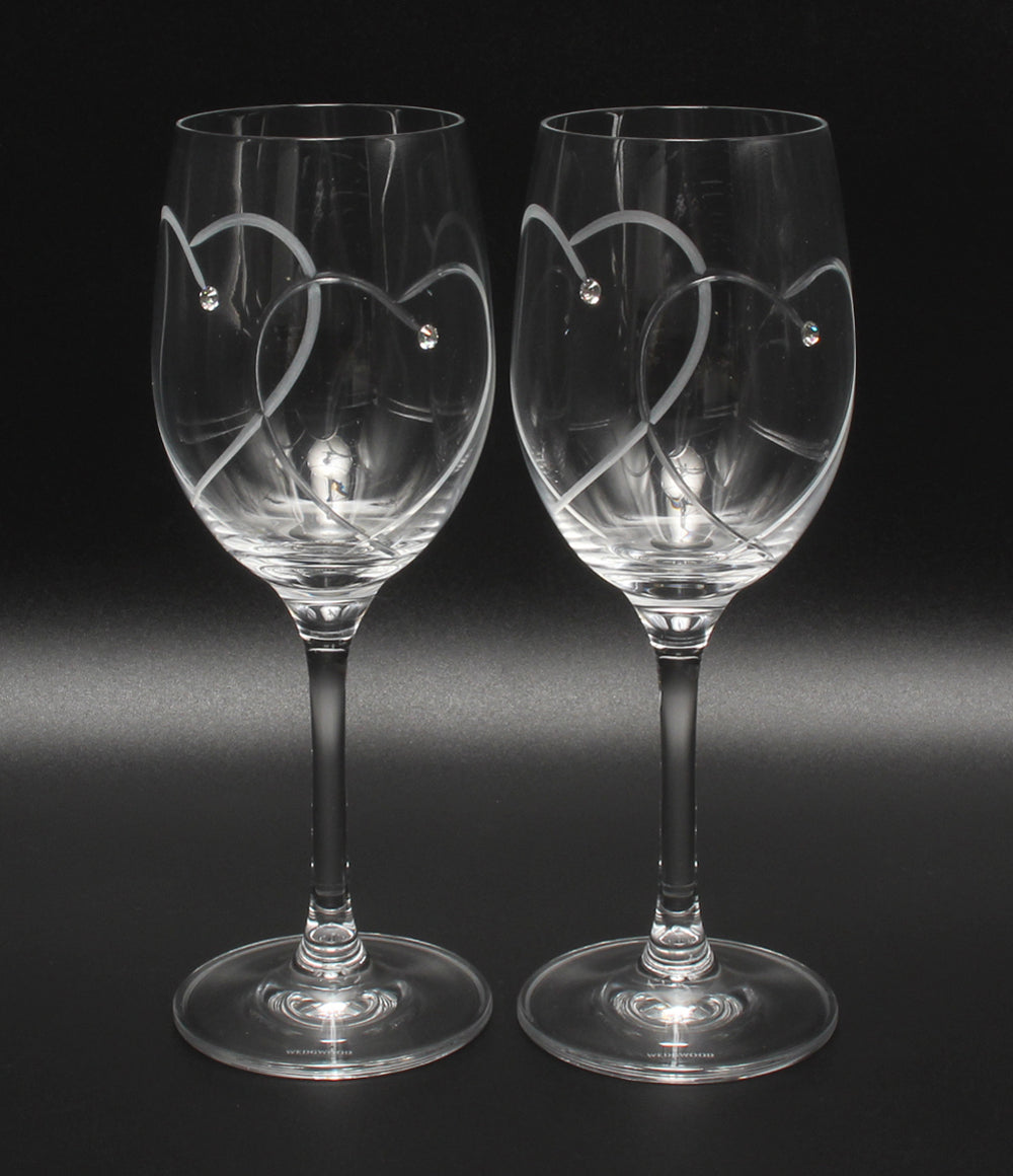 美品 WEDGWOOD プレート 大皿 27cm ワイングラス ペア 3点セット ワイルド ストロベリー ブルーム プロミシス トゥーハーツ ウェッジウッド