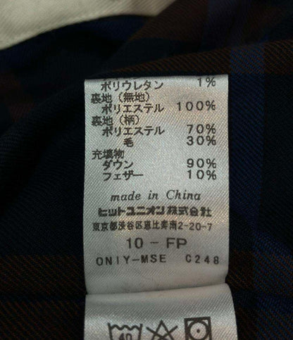 FRED PERRY ロングダウンコート パデッド ミリタリー 風 ローレルリース刺繍 ジップアップ スナップボタン F6304 メンズ SIZE UK10 (M)