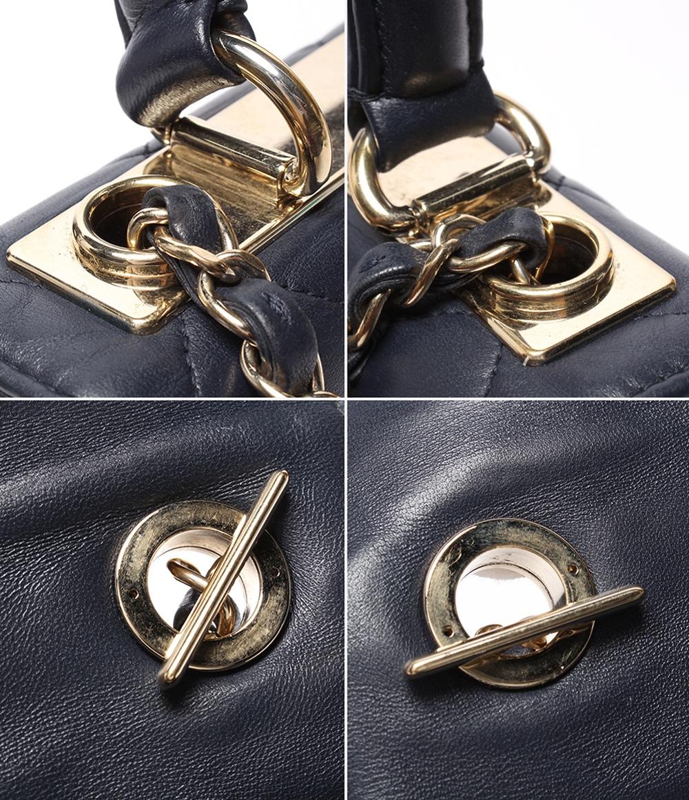 CHANEL チェーンショルダーバッグ トップハンドル ハンドバッグ 肩掛け ゴールド金具 ラムスキン マトラッセ レディース シャネル