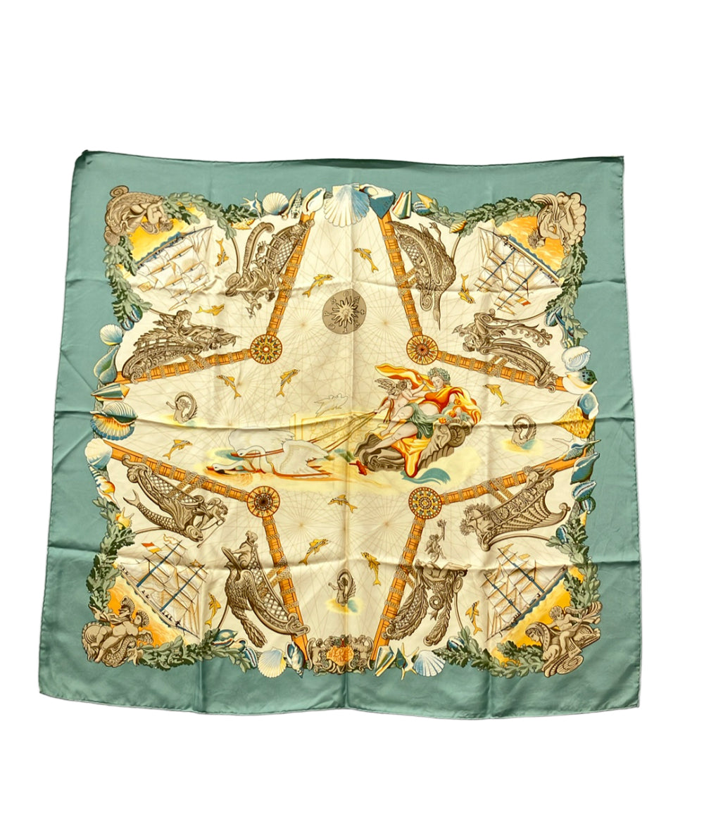 HERMES スカーフ カレ90 シルク100% バラード・オセアン(海の散歩) レディース エルメス