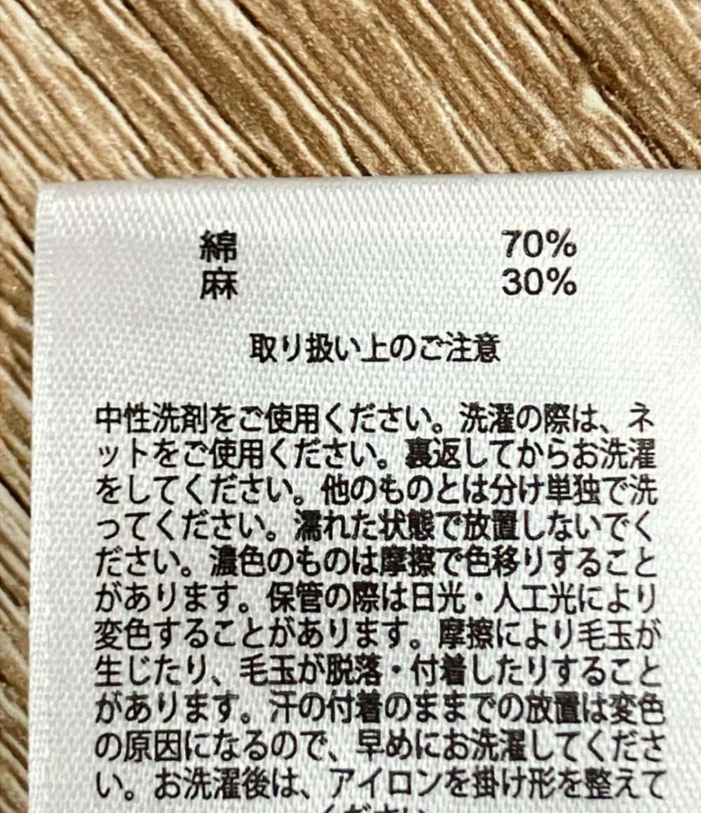 美品 Brooks Brothers 長袖ニット クリケット ホワイト 胸ロゴ トラッド&ベーシック 100131387 メンズ SIZE M ブルックスブラザーズ