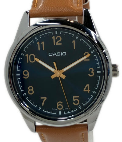 美品 CASIO 腕時計 クオーツ ブルー MTP-V005 メンズ カシオ