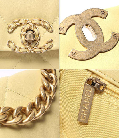 シャネル 2way チェーンショルダーバッグ マットゴールド金具 マットシルバー金具 シャイニーラムスキン シャネル19 AS1160 レディース CHANEL
