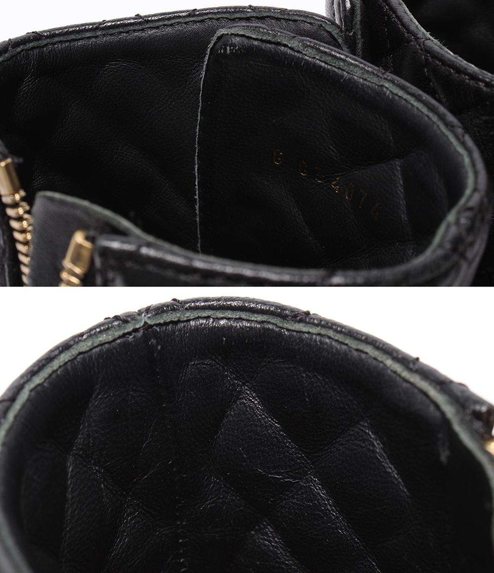 CHANEL ショートブーツ サイドファスナー パール マトラッセ ゴールド金具 G34074 レディース SIZE 38 (24cm) シャネル