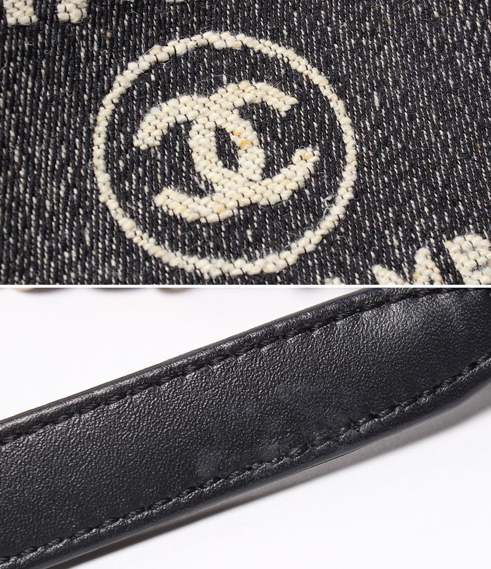 美品 CHANEL チェーンショルダーバッグ ハンドバッグ デニム ゴールド金具 ドーヴィルMM レディース シャネル