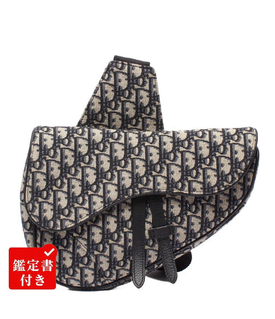 美品 Dior ボディバッグ キャンバス サドルバッグ 16BO0262 メンズ ディオール