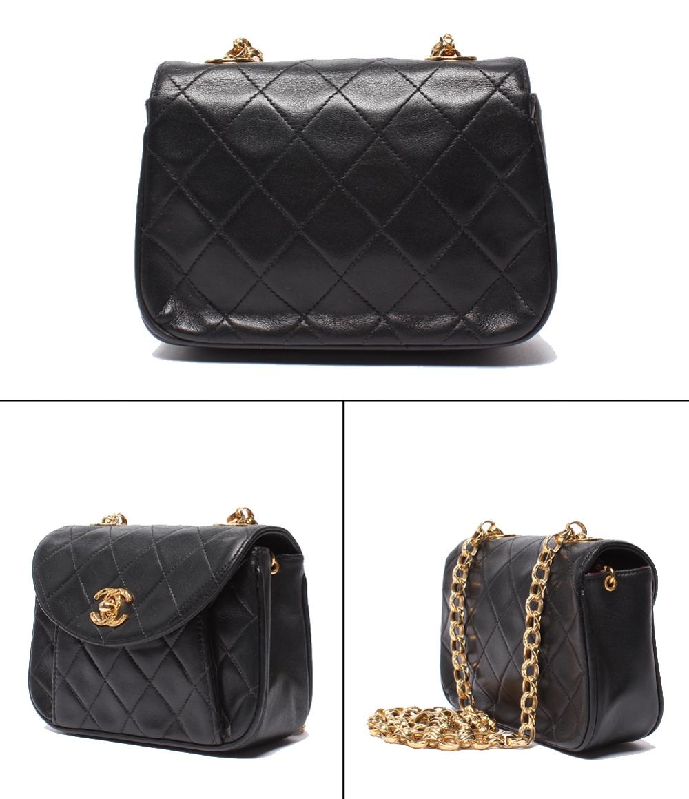 CHANEL チェーンショルダーバッグ ミニマトラッセ ゴールド金具 ラムスキン 2番台 レディース シャネル