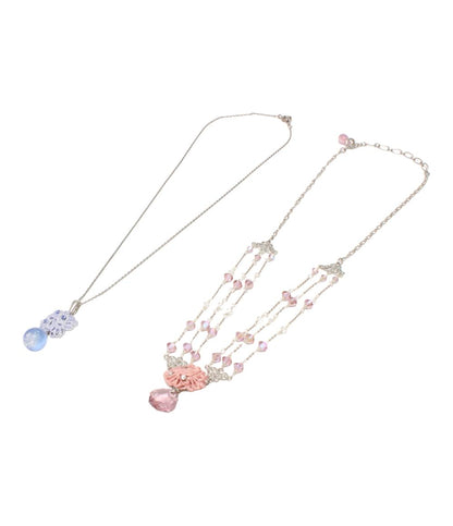 美品 ネックレス イヤリング ブローチ フラワーモチーフ 花モチーフ 7点セット レディース
