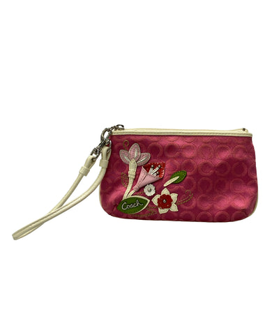 COACH アクセサリーポーチ リストレット 花柄 オプアート レディース コーチ