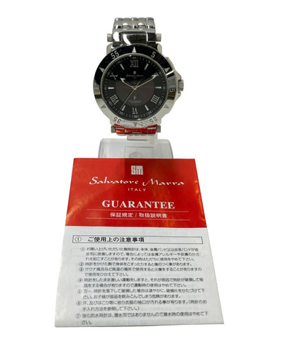 Salvatore Marra 腕時計 ソーラー ブラック SM18112-1 メンズ サルバトーレマーラ
