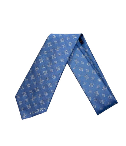美品 LOUIS VUITTON ネクタイ シルク100% モノグラム ブラスト 7CM M97752 メンズ ルイ・ヴィトン