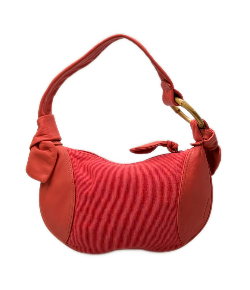 美品 LANCEL ショルダーバッグ 肩掛け レザー キャンバス レディース ランセル