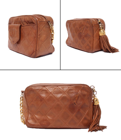 CHANEL チェーンショルダーバッグ 1番台 ラムスキン ゴールド金具 マトラッセ レディース シャネル