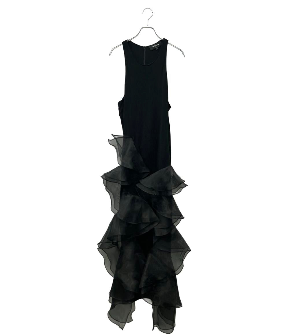 Rochas マキシドレス ロング スリム ノースリーブ フリル付き ROWW50215C RW レディース SIZE 44 (L) ロシャス