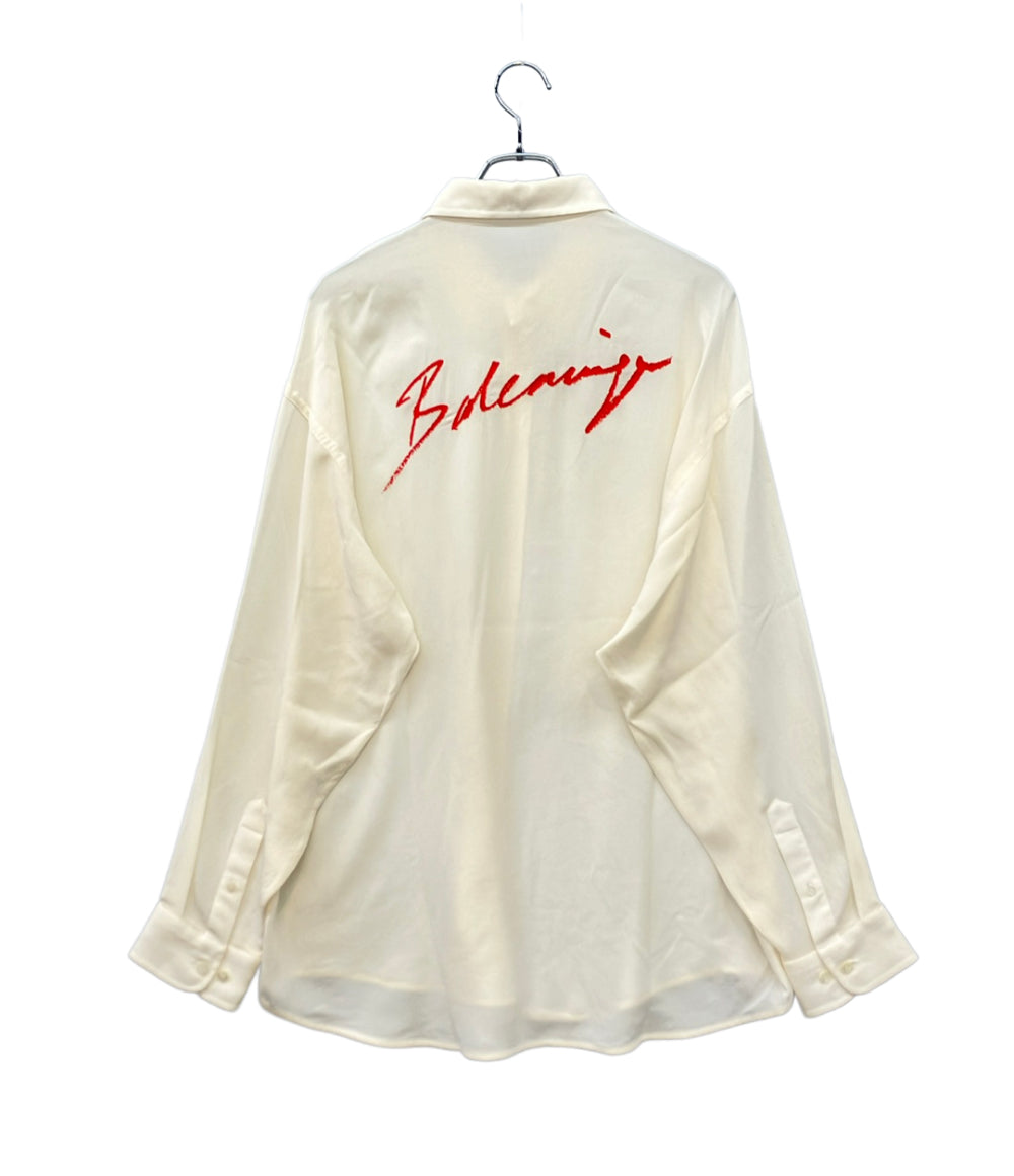 BALENCIAGA ロゴプリント シルクシャツ オーバーサイズ メンズ SIZE 32 (XS) バレンシアガ