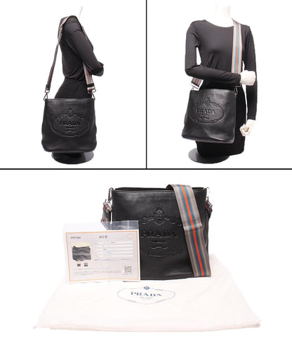 美品 PRADA レザー ショルダーバッグ 斜め掛け 肩掛け 1BE057 レディース プラダ