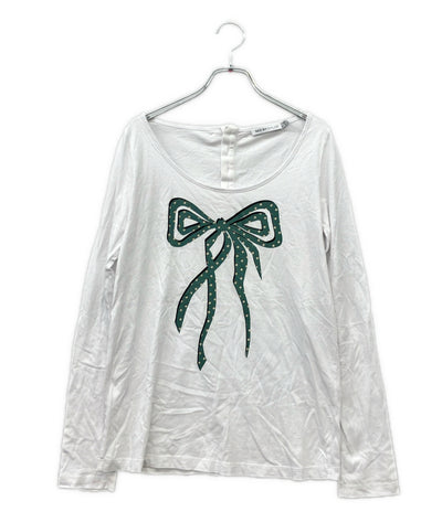 SEE BY CHLOE 長袖 リボンプリント Tシャツ レディース SIZE 40 シーバイクロエ