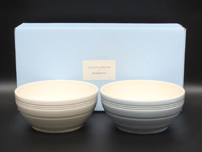 美品 WEDGWOOD カジュアルボール 皿 15cm ジャスパー コンラン クリーム ブルー ウェッジウッド