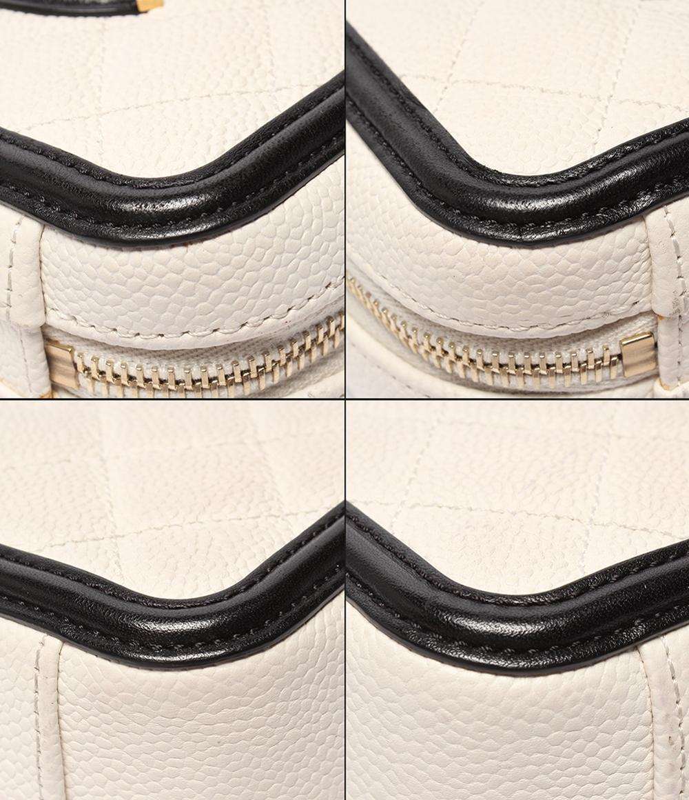 CHANEL チェーンショルダーバッグ バニティバッグ  斜め掛け ゴールド金具 キャビアスキン マトラッセ ココマーク CCフィリグリー A93342 レディース