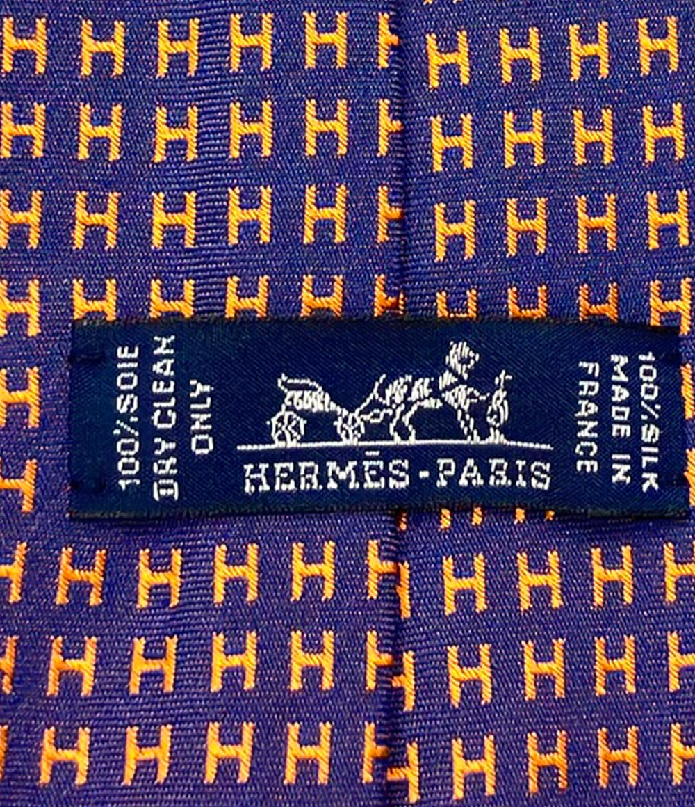 HERMES ネクタイ シルク 100% ファソネH メンズ エルメス