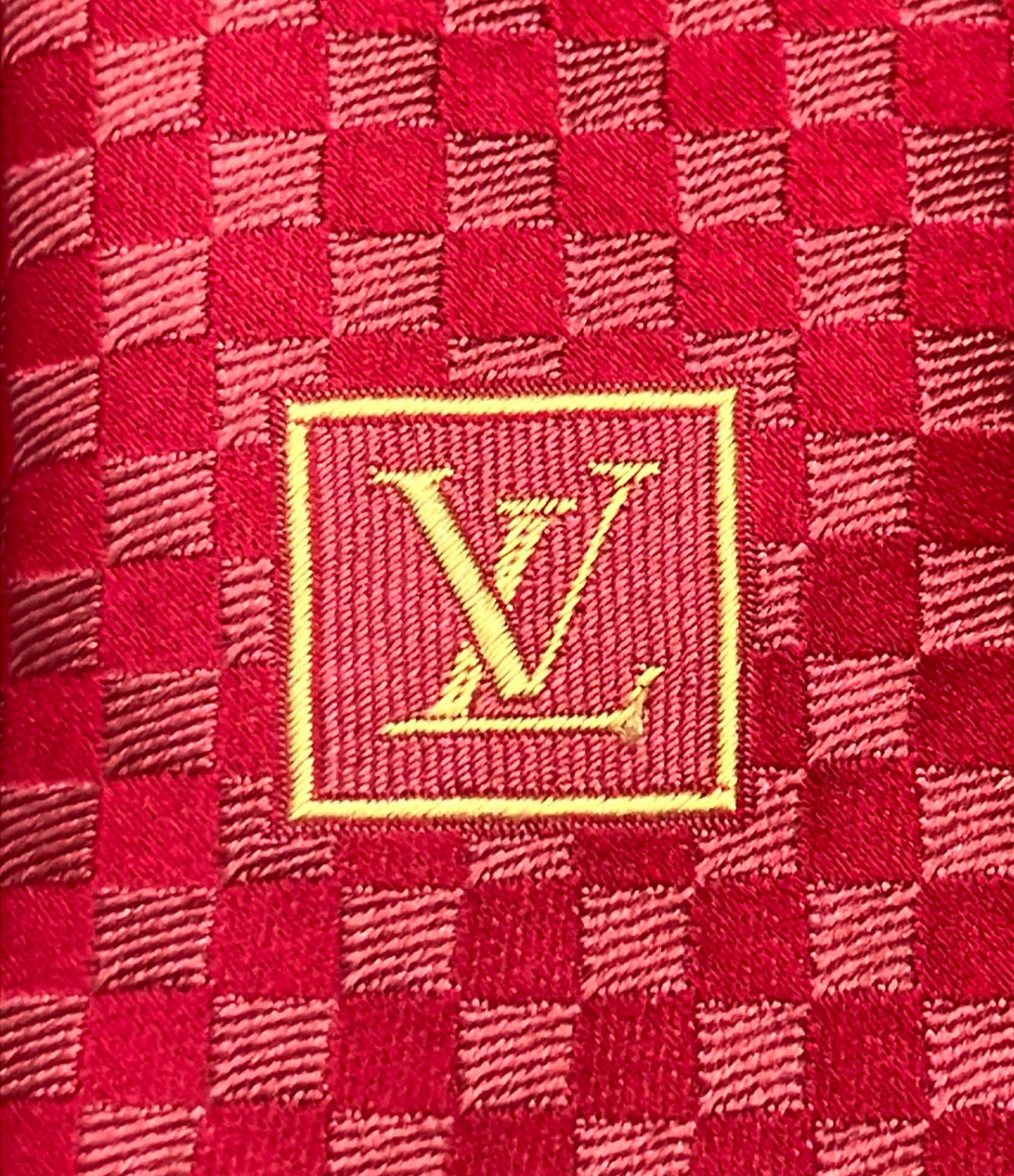 LOUIS VUITTON ネクタイ シルク100% マイクロダミエ メンズ ルイ・ヴィトン