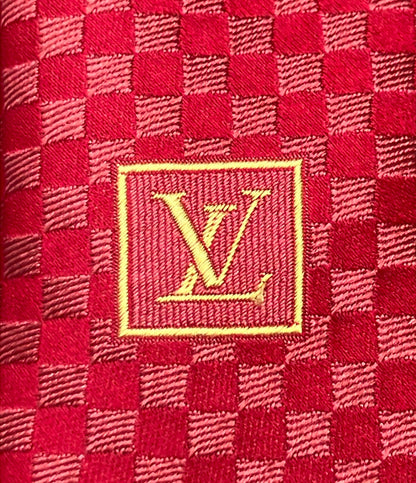 LOUIS VUITTON ネクタイ シルク100% マイクロダミエ メンズ ルイ・ヴィトン