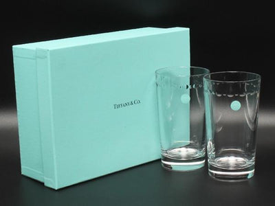 美品 TIFFANY&Co. グラス タンブラー 2点セット ペア スウィング HB ティファニー